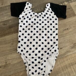 Black & White Polka Dot Leotard 6/7